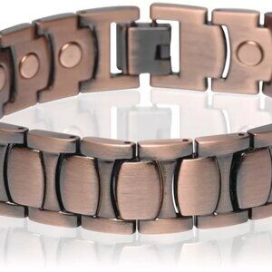 Antique Copper Finish Magnetic Link Bracelet Arthritis Pain Relieve Bracelet